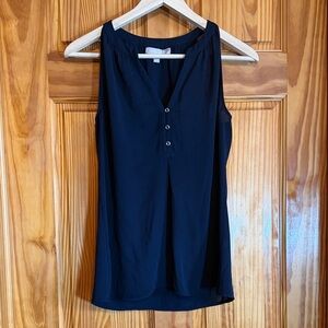 Banana Republic Navy Sleeveless V-Neck Button Camisole